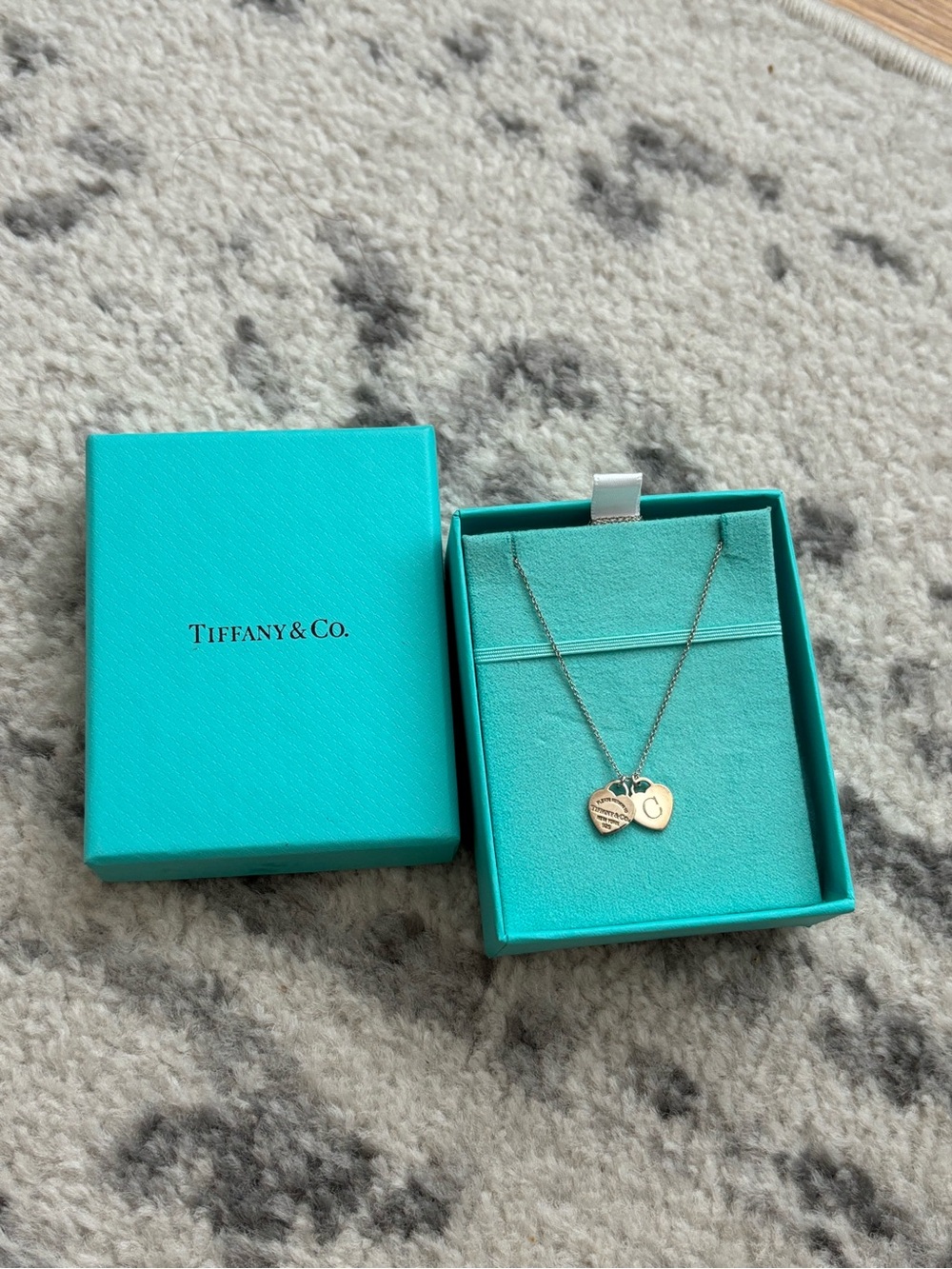Tiffany & Co double heart necklace
